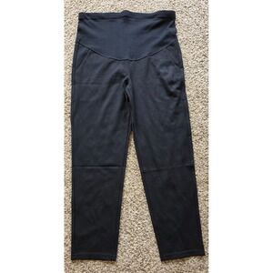 Alina Mae From Belly to Baby Maternity Pants Black Over Belly Straight Leg Small